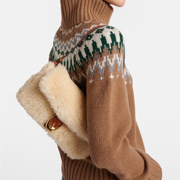 Staud Harlow Shearling Shoulder Bag - Picture 3 of 6